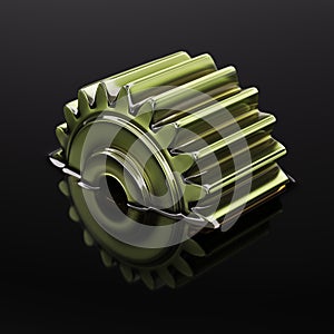 Cogwheel Submerged in Lubricant Oil Concept 3d Illustration