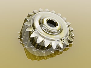 Cogwheel Submerged in Lubricant Oil Concept 3d Illustration