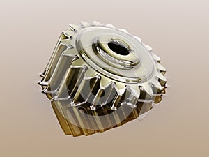 Cogwheel Submerged in Lubricant Oil Concept 3d Illustration