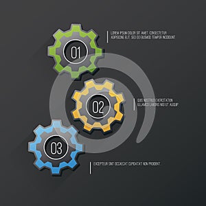 Cogwheel template - vector illustrations. Colorfully cogwheels w