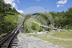 The cogwheel train up Mt. Washington, NH photo