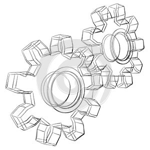 Cogwheels sketch photo