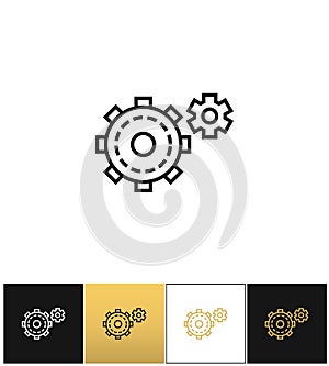 Cogwheels symbol or cog gears line vector icon