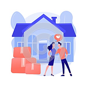 Cohabitation abstract concept vector illustration. photo