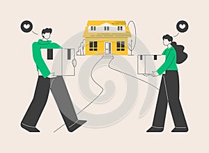 Cohabitation abstract concept vector illustration. photo