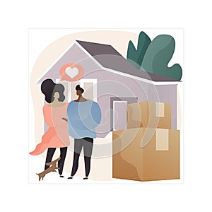 Cohabitation abstract concept vector illustration. photo