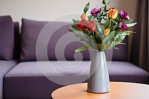 a cohabitation agreement next to a vase with fresh flowers photo