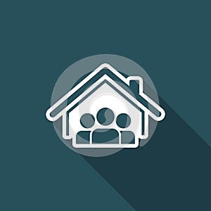 Cohabitation concept - Vector web icon