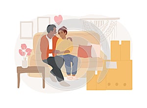 Cohabitation isolated concept vector illustration.