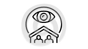 cohabitation surveillance line icon animation