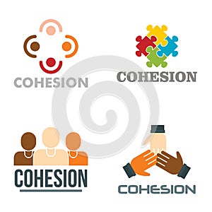 Cohesion logo set, flat style photo