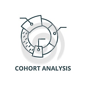 Cohort analysis vector line icon, linear concept, outline sign, symbol