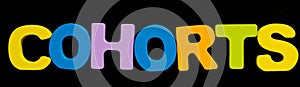 Cohorts word on blackboard background