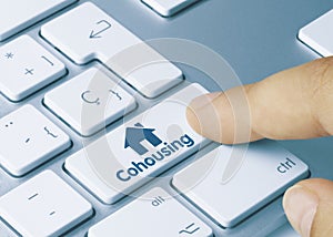 Cohousing - Inscription on Blue Keyboard Key