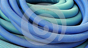 Coil of blue plastic