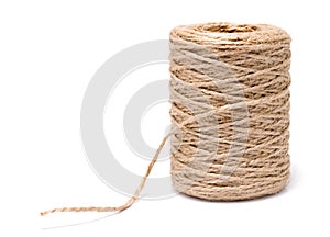 Coil of rope flaxen threads photo