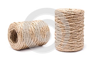 Coil of rope flaxen threads photo