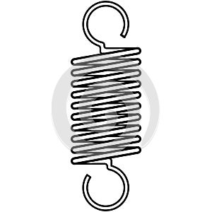 Coil spring steel spring metal spring on white background vector photo