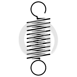 Coil spring steel spring metal spring on white background vector