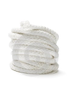 Coil of white rope