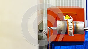 Coil and work piece of high volt electric induction heating machine to heat metal pipe or tube in manufacturing industrial work