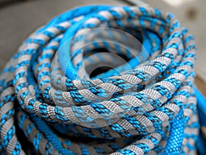 Coiled Blue and Grey Rope