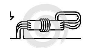 Coiled Cable with Plug for Electrical Connection, vector design Generative AI