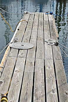 Coiled ropes on a dock