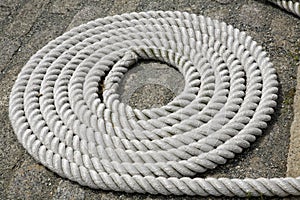 Coiled White Rope Detail 1