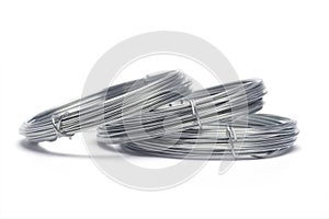 Coils of galvanized wires photo