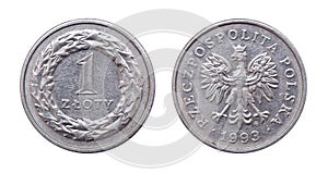 Coin 1 zloty. 1993. Poland