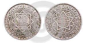 Coin 20 francs. Kingdom of Morocco. French protectorate. year 1953