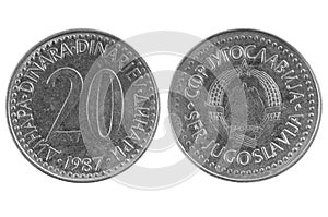 Coin 20 yugoslav dinar