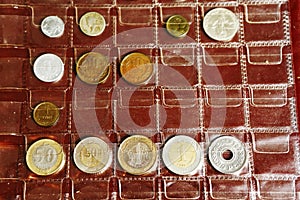 Coin album collection from different countries
