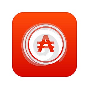 Coin austral icon digital red