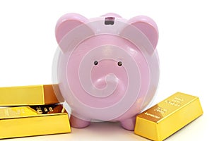 Coin Bank and Gold Bars