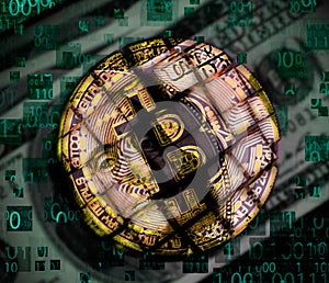 Coin bitcoin, digital crypto currency