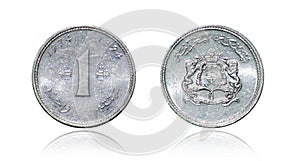 Coin 1 centime. Kingdom of Morocco. 1974 year