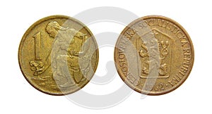 Coin 1 crown 1962 Czechoslovakia photo