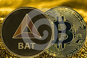 Coin cryptocurrency bitcoin BTC and BAT basic attention token