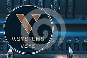 Coin cryptocurrency vsystems vsys against the numbers of the arithmometer.