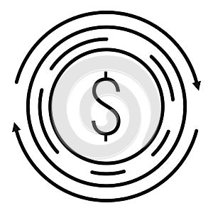 Coin currency icon, outline style