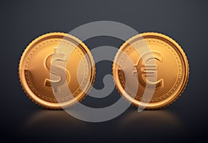 Coin Dollar and Euro
