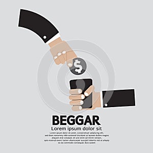 Coin Donated To The Beggar.