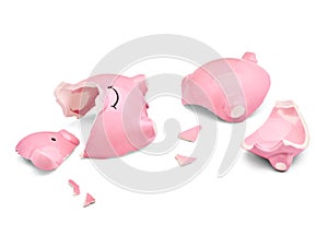 coin finance saving money piggybank business investment banking piggy bank pig broken poverty recession