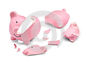 coin finance saving money piggybank business investment banking piggy bank pig broken poverty recession