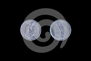 Coin formerly used in Germany. Bundesrepublik Deutschland 50 Pfennig 1976