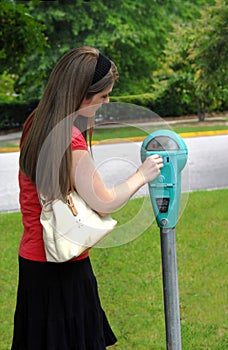 Coin Goes in Parking Meter