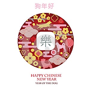 Coin for happiness. Chinese New Year 2018.