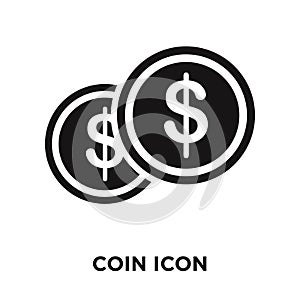 Coin icon vector isolated on white background, logo concept of C